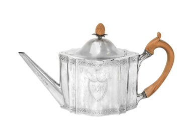 A George III Scottish Silver Teapot Maker's Mark Lacking, Edinburgh, 1790
