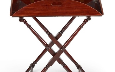 A George III mahogany butler's tray on stand