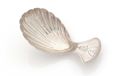 A George III silver caddy spoon.