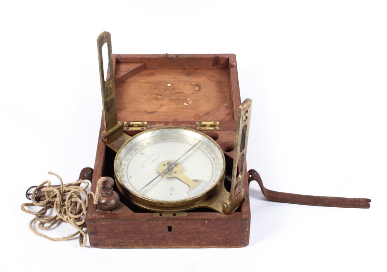 A James White of Glasgow miners dial, brass cased, the chapter ring in Arabic numerals