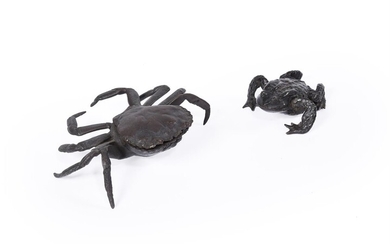 A Japanese Bronze Model of a Crab