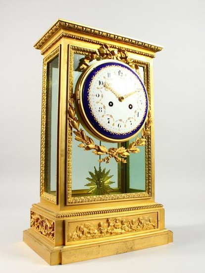 A LARGE 19TH CENTURY FRENCH FOUR GLASS CLOCK by RAINGO