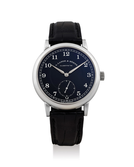 A. Lange & Söhne. A Fine and Rare Limited Edition Platinum Wristwatch, Made to Commemorate the 200th Anniversary of F.A. Lange