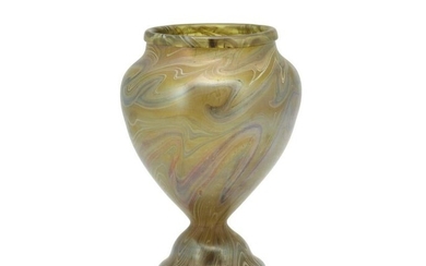 A Loetz-style art glass vase