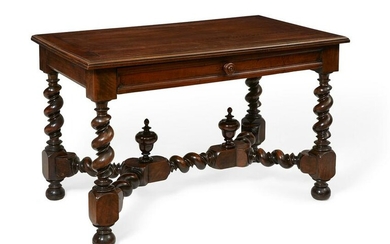 A Louis XIII style walnut library table