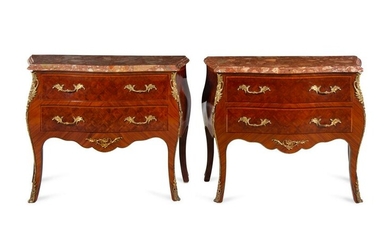 A Near Pair of Louis XV Style Gilt Metal Mounted
