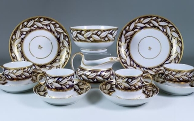 A Newhall Porcelain Part Tea and Coffee Service, pattern...
