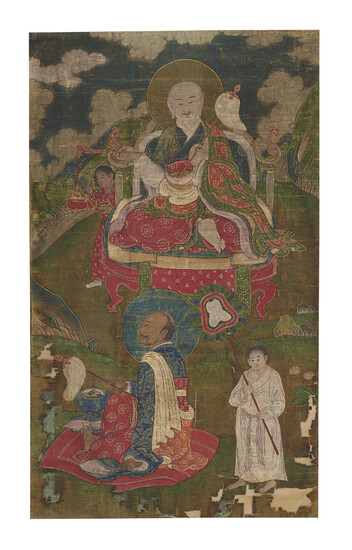 A PAINTING OF TWO ARHATS TIBET, 18TH-19TH CENTURY