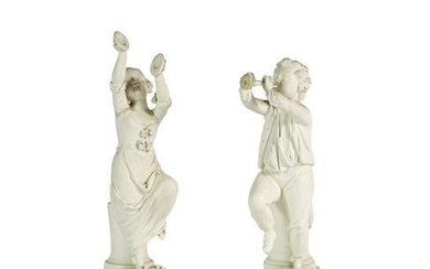 A Pair of Derby Bisque Figures of Musicians, circa 1775,...