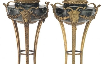 A Pair of Empire-Style Gilt Bronze-Mounted Black