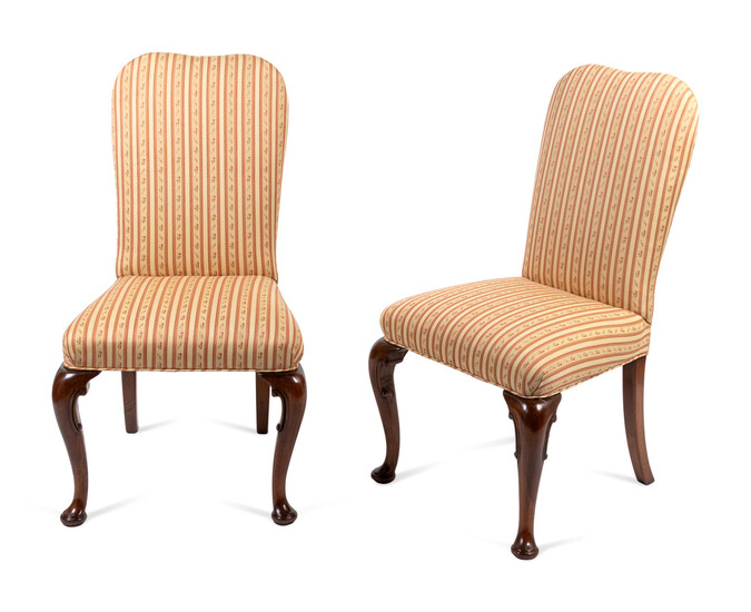 A Pair of George I Style Carved Mahogany Side Chairs