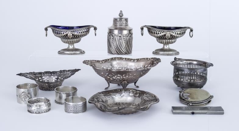 A Pair of Late Victorian Silver Oval Salts of...