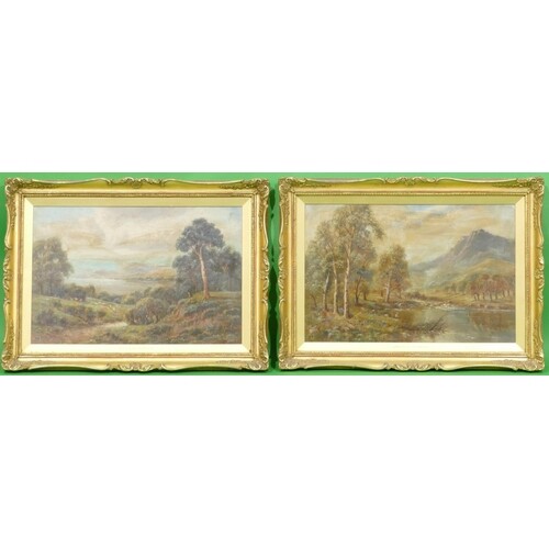 A Pair of Oil on Canvas "Springtime in the Highlands and Dep...