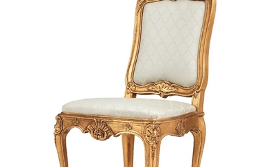 A Royal Swedish rococo chair decorated by Johan Liung 1747.