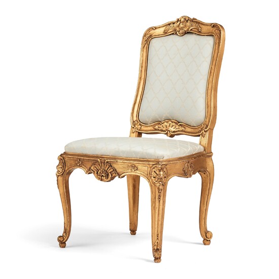 A Royal Swedish rococo chair decorated by Johan Liung 1747.
