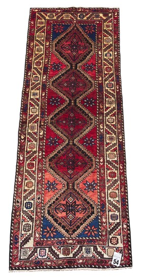 A SOLID & DURABLE TRIBAL PERSIAN BAKHTIAR HALL RUNNER. 100% WOOL. NATURAL DYES. EXTRA-WIDE TRIBAL RUNNER. HAND-KNOTTED TRIBAL WEAVE...