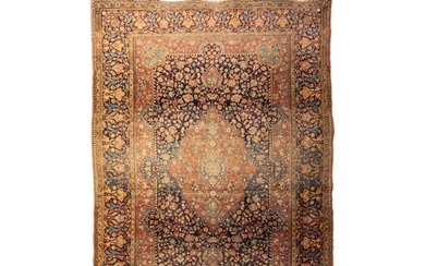 A VERY FINE HAND KNOTTED WOOL TABRIZ RUG, LATE 19TH/EARLY 20...