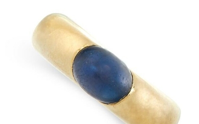 A VINTAGE SAPPHIRE DRESS RING in 18ct yellow gold, the