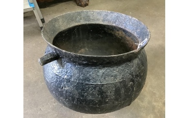 A Victorian cast iron cauldron, width 50cm, height 32cm...