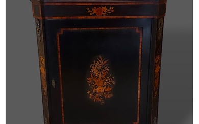 A Victorian ebonised, marquetry inlaid and gilt metal mounte...