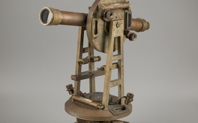 A brass "F.W. Breithaupt & Sohn" surveyors' spirit level instrument (transit/ theodoliet) with compass, Germany,...