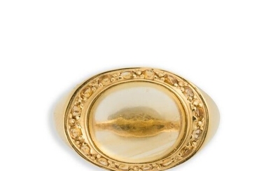 A citrine and eighteen karat gold ring