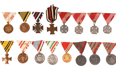A collection of Austro-Hungarian medals - mainly First World War