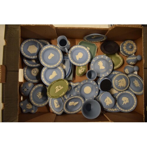 A collection of Wedgwood Jasperware to include jugs, pin tra...