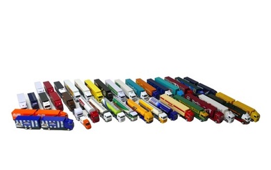 A collection of over thirty die-cast model commercial vehicl...