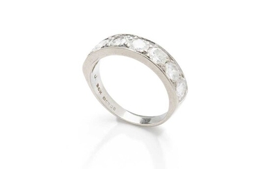 A diamond half-hoop ring
