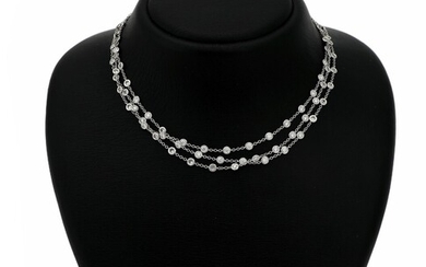NOT SOLD. A diamond necklace set with numerous brilliant-cut diamonds weighing a total of app....