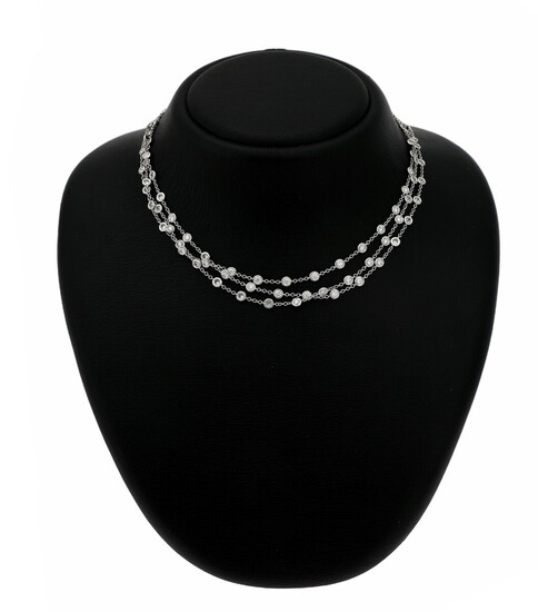 NOT SOLD. A diamond necklace set with numerous brilliant-cut diamonds weighing a total of app....