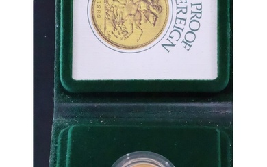 A gold proof sovereign dated 1980 in case