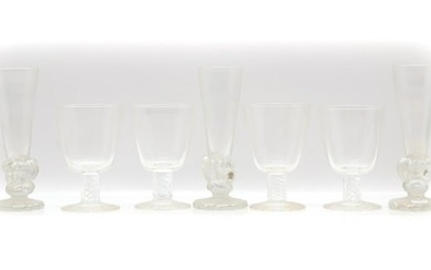 A group of four Steuben glass rummers