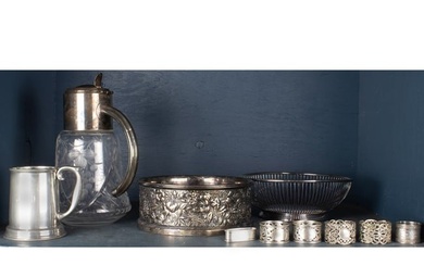 A group of silver plated table articles