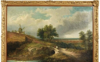 A landscape with a windmill, Spanish/Italian, 19th