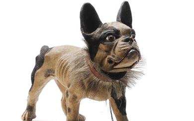 SOLD. A mechanical exhibition puppet dog, glass eyes and open/close mouth, first part of 20th century. L. 42 cm. – Bruun Rasmussen Auctioneers of Fine Art