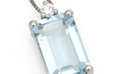 NOT SOLD. A necklace with an aquamarine weighing app. 2.60 ct. and a diamond, mounted in 18k white gold. L. app. 45 cm. (2) – Bruun Rasmussen Auctioneers of Fine Art