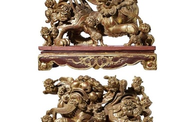 A pair of Chinese guardian lions, 18th/19th century