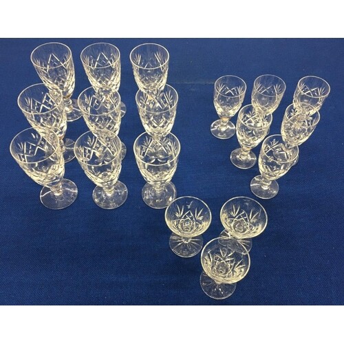 A selection of quality crystal glasses by royal Doulton. Nin...