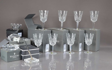 A set of eight modern Waterford 'Lismore' pattern cut crystal goblets