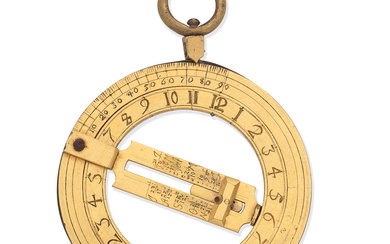 A small gilt brass universal equinoctial ring dial, Continental, circa...
