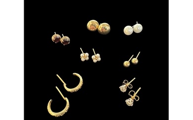 A small group of stud earrings Comprising of a pair of old...