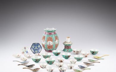 A variety of famille-rose part dinner service and a famille-rose...
