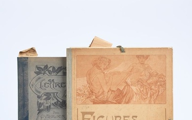 A.MUCHA ( 1860-1939) Figures décoratives, 40 planches reproduisant en fac-similé les dessins de l'artiste, Librairie...