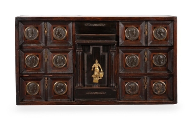AN ITALIAN WALNUT AND EBONISED 'MEDAL CABINET', LATE 17TH/EARLY 18TH CENTURY
