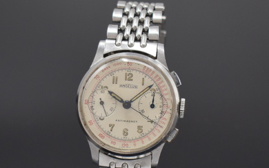 ANGELUS gents wristwatch with intermediate wheel chronograph in steel, Switzerland...