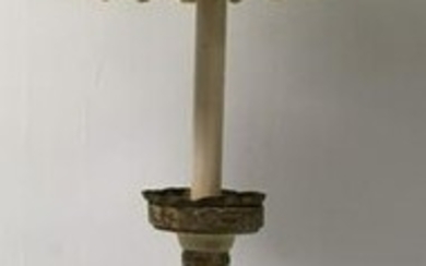 ANTIQUE ITALIAN PARCEL GILT ALTAR CANDLESTICK LAMP