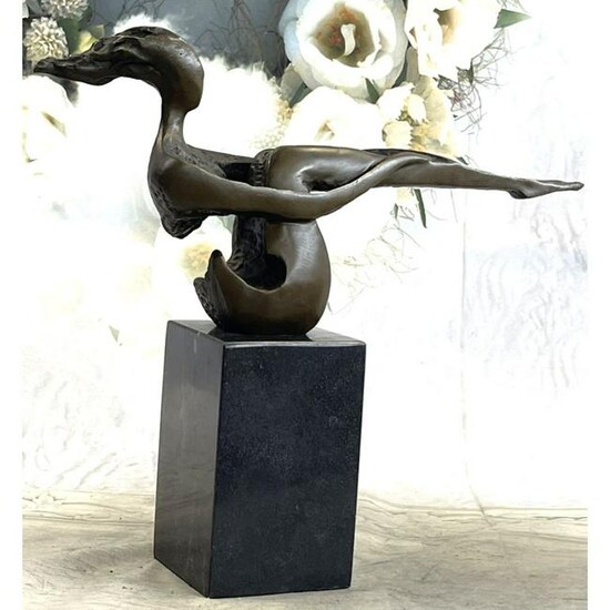 Abstract Woman In Pose Bronze Sculpture