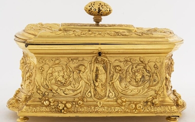 After Jean Rennes French Gilt Neoclassical Casket